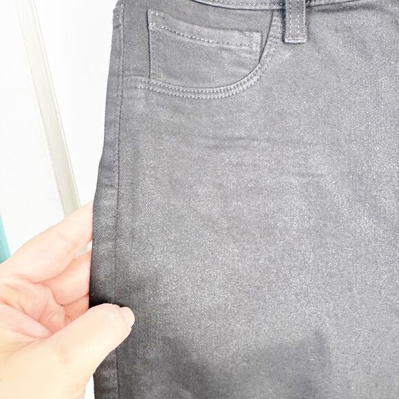 L’AGENCE Sabine Skinny High Waisted Coated Cropped Jeans Noir Ankle Zipper 28 - Picture 8 of 15